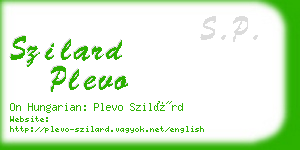 szilard plevo business card